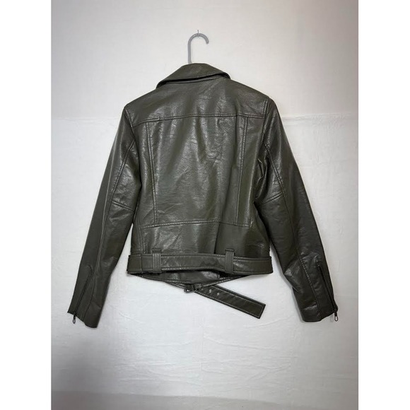Tahari Olive Faux Leather Jacket - Picture 7 of 8
